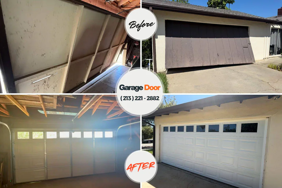 Before and after: Garage Door Service Belle Plaine, MN